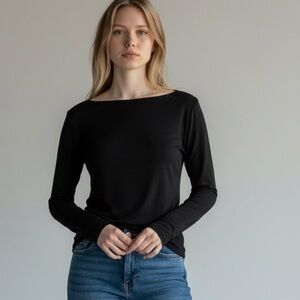 Coldwater Creek Black Long Sleeve Top